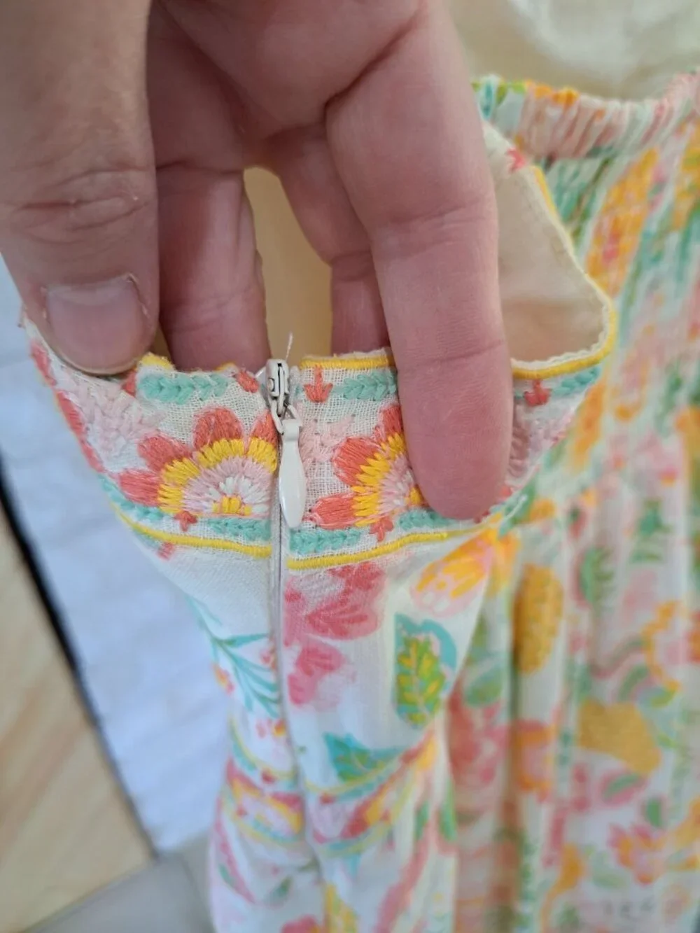 Rachel Zoe Embroidered Maxi Dress Tiered Womens Floral Size 6 Pastel Cottagecore - Picture 7 of 15
